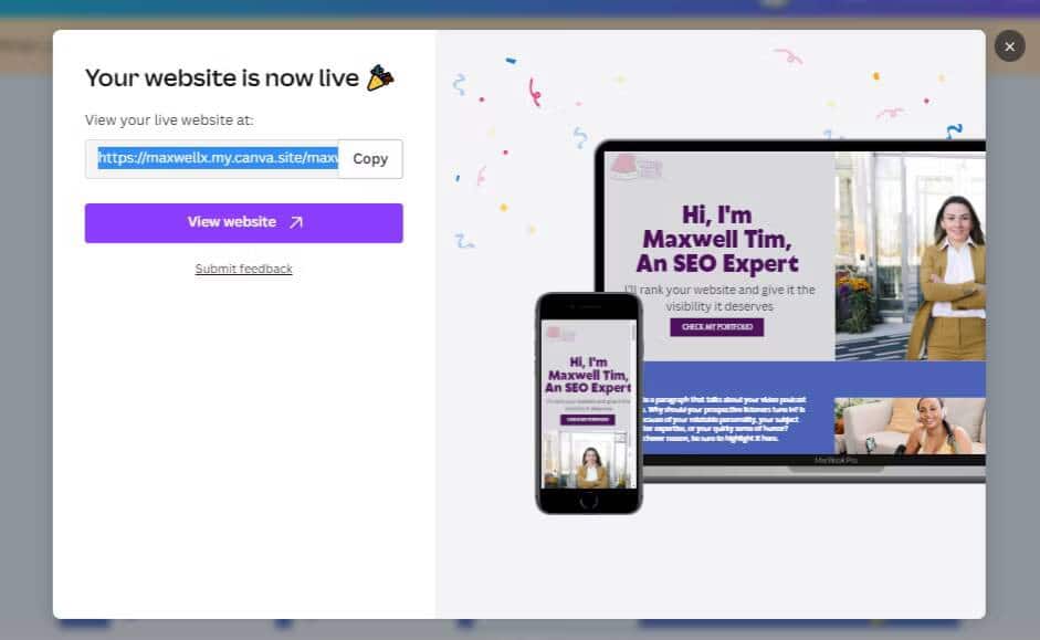 صورة لـ كيفية إنشاء موقع شخصي باستخدام Canva: دليل خطوة بخطوة | 1tRlXcSLA3Hnya2udjQ5HkQ-DzTechs