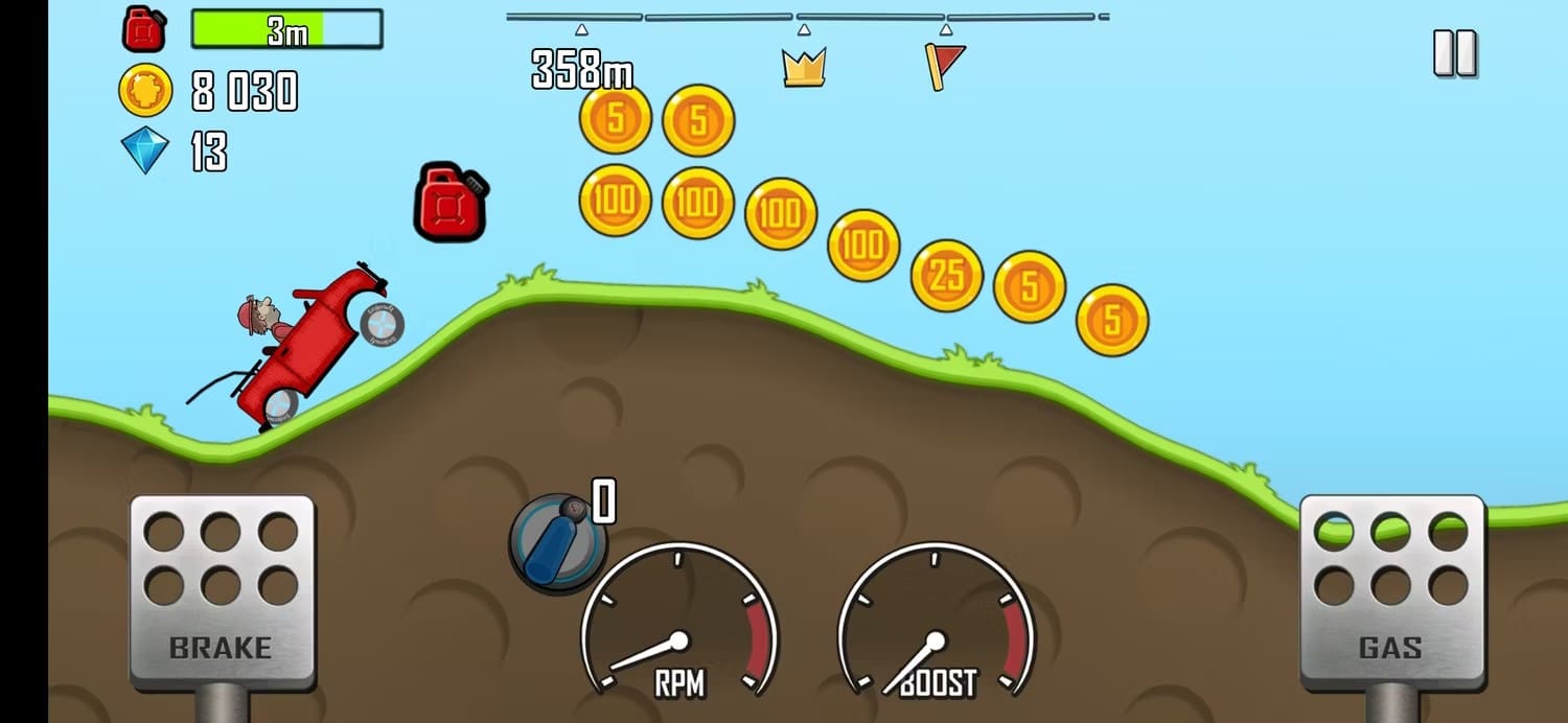 صورة لـ أكثر ألعاب Android تنزيلًا في كل الأوقات | hill-climb-racing-gameplay-showing-collectables
