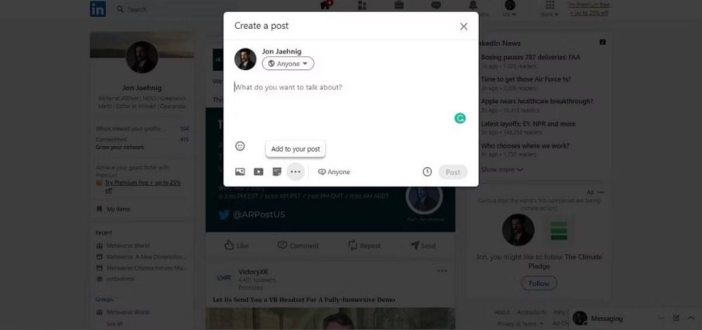 صورة لـ كيفية مشاركة وظيفة جديدة لك على LinkedIn | 1GM-7AX4BnDSDh6HemdUBFA-DzTechs