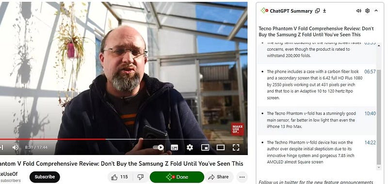 صورة لـ إضافات Chrome المدعومة بالذكاء الاصطناعي لتلخيص فيديوهات YouTube | 1L1tcV94TFkLI2K8oqrKZpQ-DzTechs