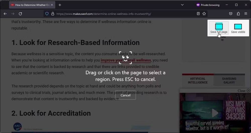 صورة لـ كيفية أخذ لقطات شاشة كاملة الصفحة على Windows 11 | 1WoHc-Ew4TXYxTxiRQ2NNFQ-DzTechs