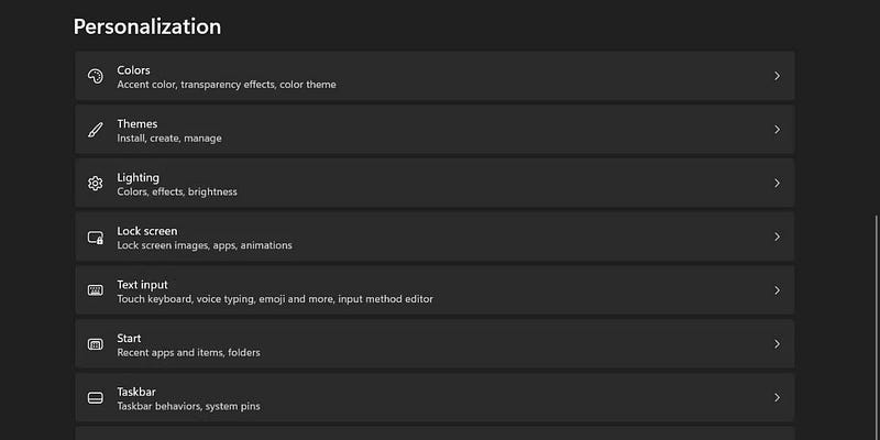 صورة لـ كيفية تمكين عناصر التحكم في إضاءة RGB على Windows 11 | 1ZBdSZSo4uSr8vouK3vXe5g-DzTechs