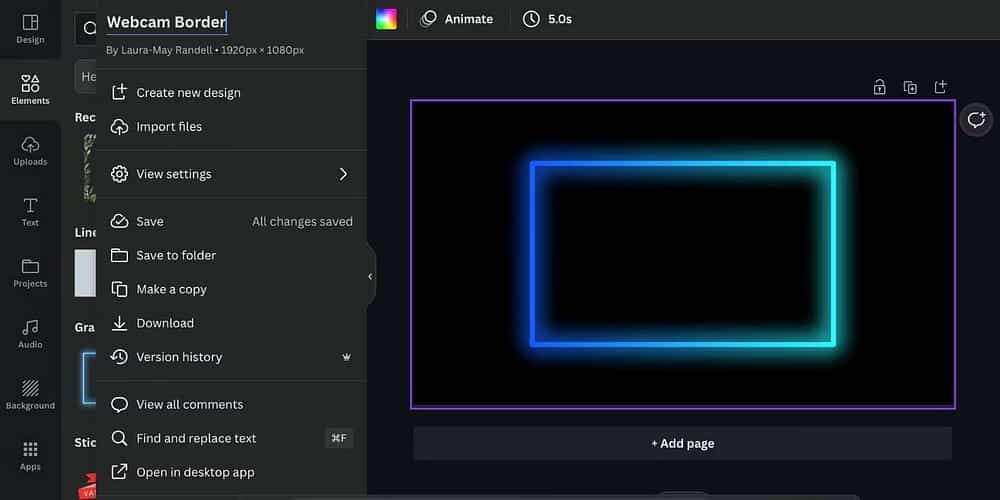 صورة لـ كيفية إنشاء تراكبات Twitch أثناء البث المُباسر على Canva | 1bU94TxjhhXllNE4O5kWyfg-DzTechs