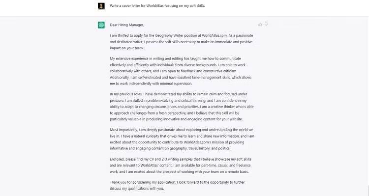 صورة لـ كيف تكتب الخطاب التقديمي لوظيفة ما باستخدام ChatGPT | 1hCvGKkPdbLnT-MhtNo21dw-DzTechs