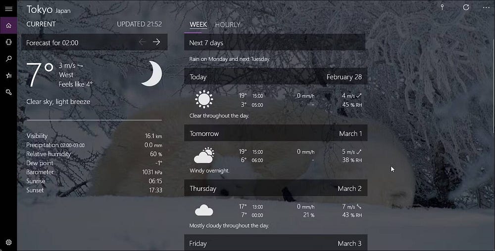 صورة لـ أفضل تطبيقات الطقس لـ Windows 10 و Windows 11 | 1mPj-5n36p-wM-qnxVivZig-DzTechs