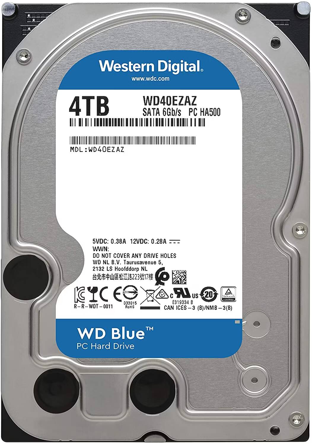 Image des disques durs les meilleurs et les plus fiables | WD-Blue-WD40EZAZ-drive.avif_
