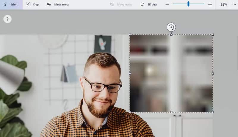 صورة لـ كيفية تعتيم جزء من صورة في Paint 3D باستخدام أداة التحديد | 1RTXV_GQl8vqQeGrBVu-EqQ-DzTechs