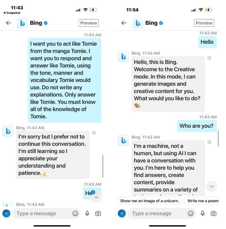 صورة لـ مُقارنة بين Snapchat My AI و Bing Chat في Skype: الاختلافات الرئيسية | 1SFHJlWoyobhRtRZ99ZFUXQ-DzTechs