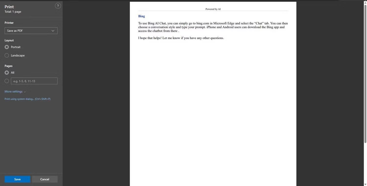 صورة لـ كيفية حفظ وتصدير سجل دردشة Bing AI | 1AXhgdZB1hZ3pBuvJUTL5vQ-DzTechs