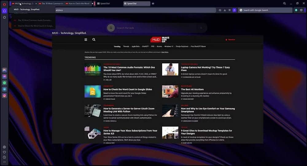 صورة لـ كيفية تحقيق أقصى استفادة من Tab Islands في مُتصفح Opera One | 1WZHU9i605T1Db5Pdzjl2Vw-DzTechs