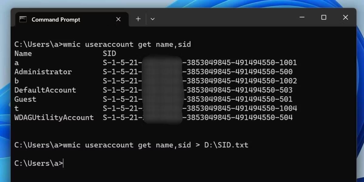 صورة لـ كيفية العثور على مُعرِّف الأمان (SID) لأي مُستخدم في Windows 11 | 1VkD5pDRiLjyH8a98HhMSMA-DzTechs