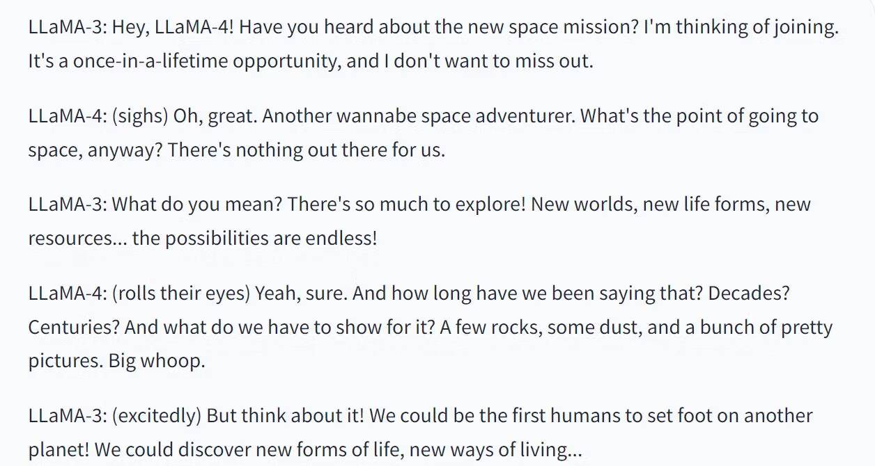 صورة لـ دليل شامل للبدء والاستفادة من نموذج Llama 2 بفعاليَّة | hugging-face-llama-sarcastic-argument-about-space