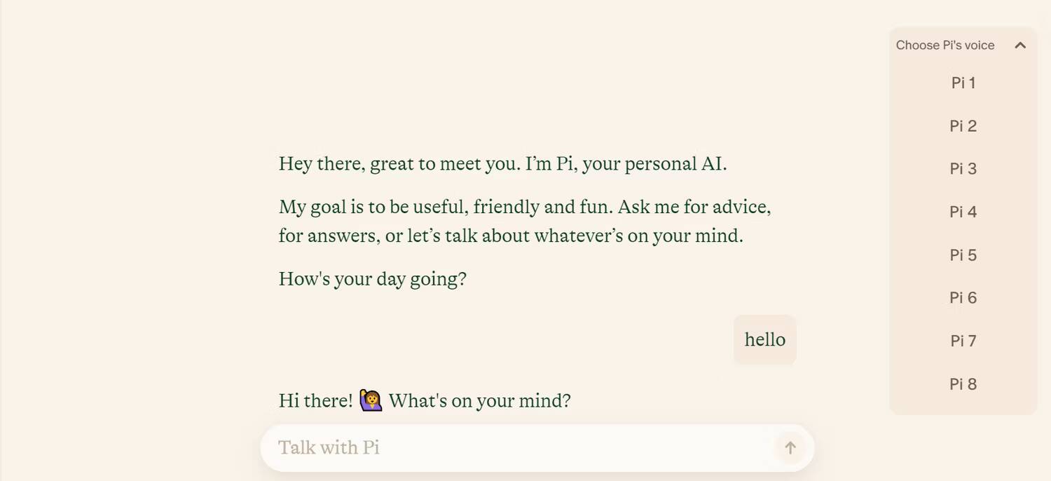 صورة لـ أفضل البدائل الموجودة لـ ChatGPT | screenshot-of-pi-ai-chatbot