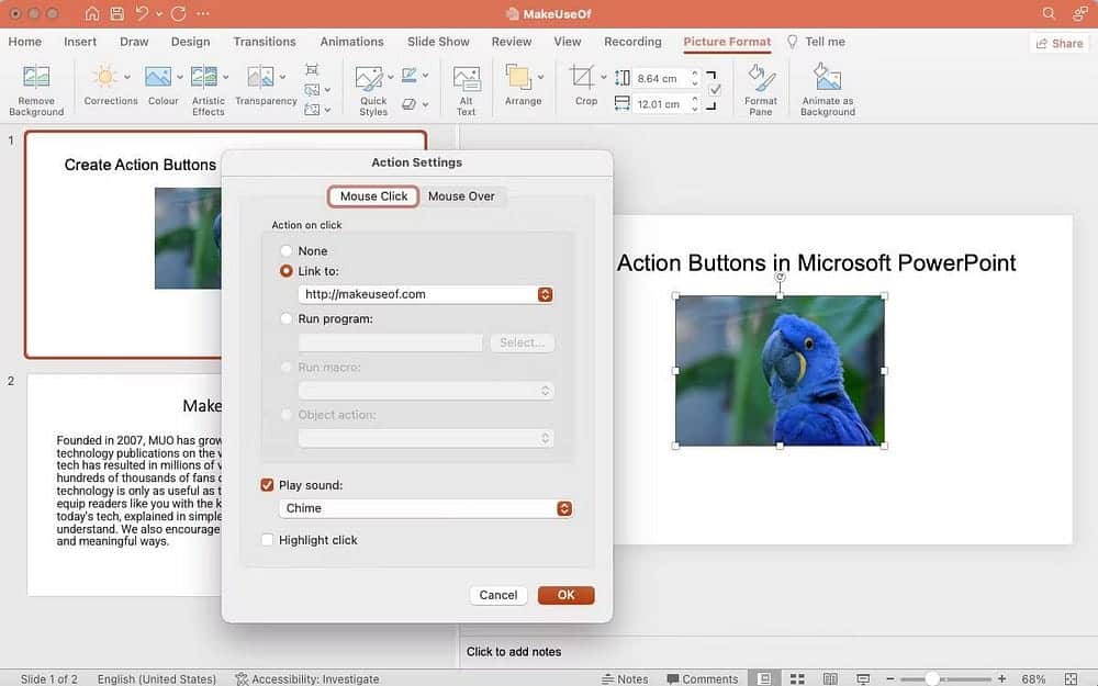 صورة لـ كيفية إنشاء أزرار الإجراءات في Microsoft PowerPoint لتمييز عرضك التقديمي | 12kxr0F-gn9UfHEoNhNhlMQ-DzTechs