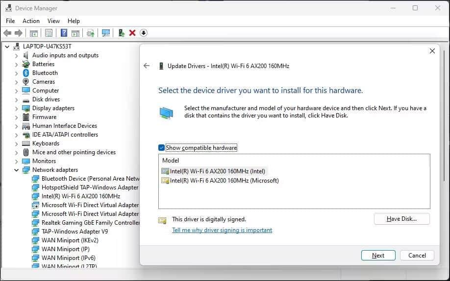صورة لـ كيفية إصلاح إختفاء خيار الاتصال اللاسلكي (Wi-Fi) في Windows 11 | 14Tx4YPZJT7j2aZ4t31_Xrw-DzTechs
