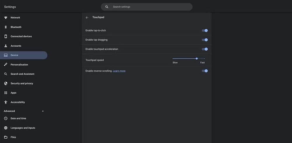صورة لـ حلول مشاكل الماوس ولوحة اللمس التي تُواجه مستخدمي أجهزة Chromebook | 16l8Bz3htLW1wiNbNbAjDPg-DzTechs