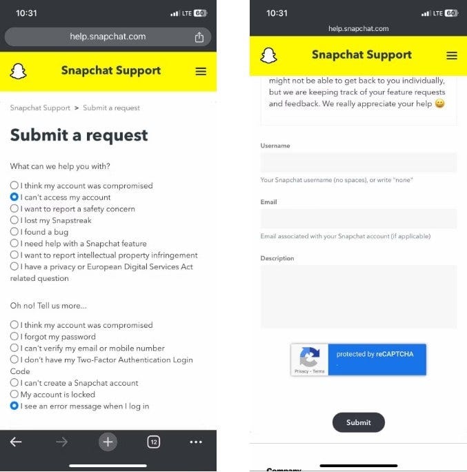 صورة لـ كيفية إصلاح خطأ رمز الدعم C14A على Snapchat | 1_xrEU8hc5LmF4xGSo0e-Kg-DzTechs