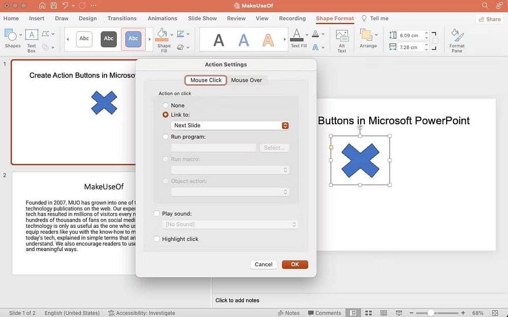 صورة لـ كيفية إنشاء أزرار الإجراءات في Microsoft PowerPoint لتمييز عرضك التقديمي | 1bgJRBwgFsz6tIibUFGj3-g-DzTechs