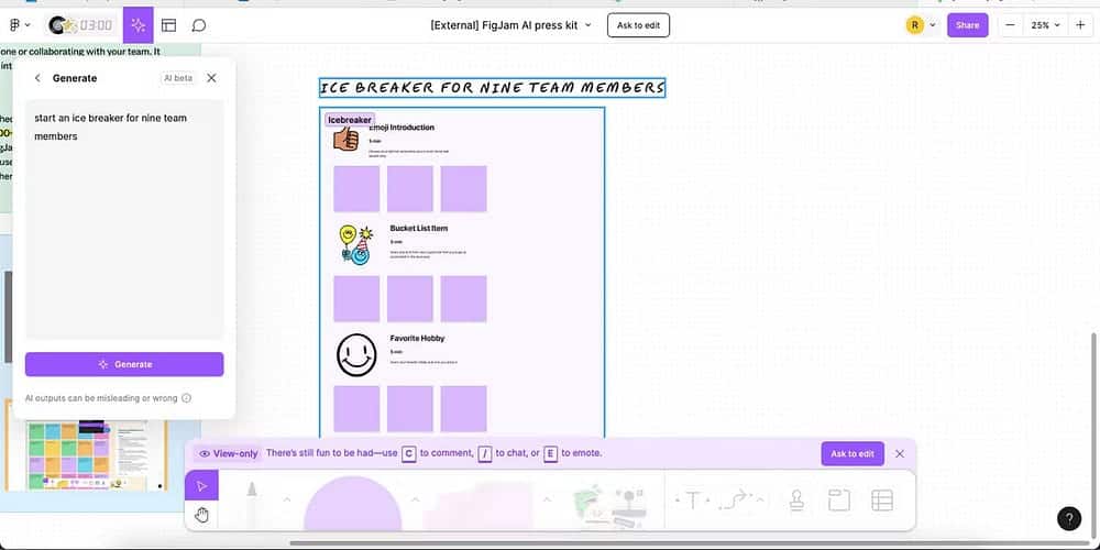 صورة لـ استكشاف التحديثات الأخيرة لـ FigJam: أفضل مُميزات الذكاء الاصطناعي وكيفية الاستفادة منها | 1kY_9bGTVd1JpM88ku76kLA-DzTechs