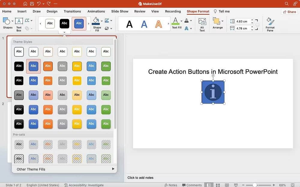 صورة لـ كيفية إنشاء أزرار الإجراءات في Microsoft PowerPoint لتمييز عرضك التقديمي | 1qAtD64Qa8A6UyStj6tCc_g-DzTechs