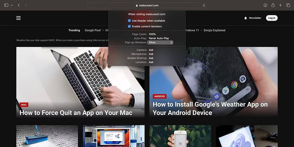 صورة لـ كيفية السماح بالنوافذ المنبثقة على الـ Mac | 1Fruf8aXMLfjCdJSexGz7cQ-DzTechs