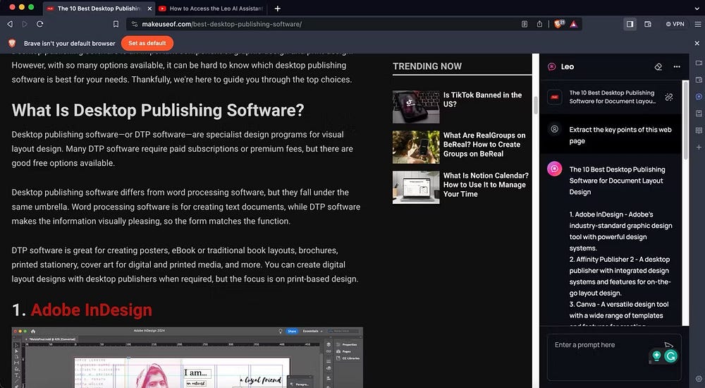 صورة لـ استكشاف أفضل متصفحات الويب المدعومة بتقنيات الذكاء الاصطناعي لتحسين تصفحك | 1Pz1fcuwiYEbYrdWJTQLIaw-DzTechs