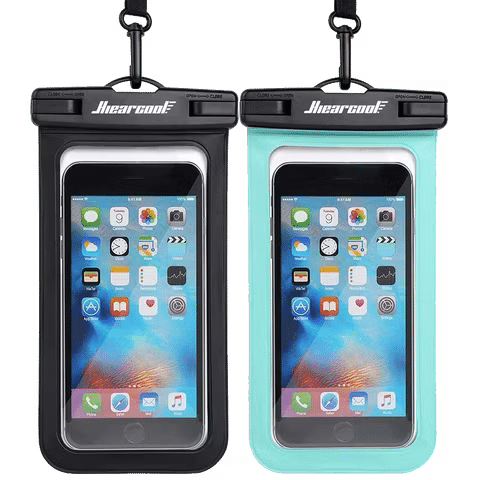 صورة لـ أفضل حافظات الهواتف المُقاومة للماء: دليل اختيارك الأمثل للإستمتاع برحلاتك | hiearcool-waterproof-phone-pouches-side-by-side-occupied-by-apple-smartphones.avif_