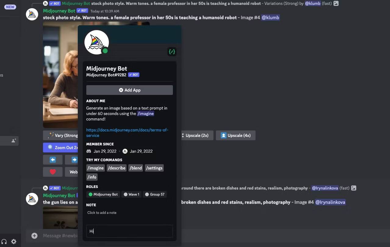 صورة لـ كيفية إنشاء صور شخصية فريدة بالذكاء الاصطناعي باستخدام Midjourney | sending-a-private-message-to-the-midjourney-bot