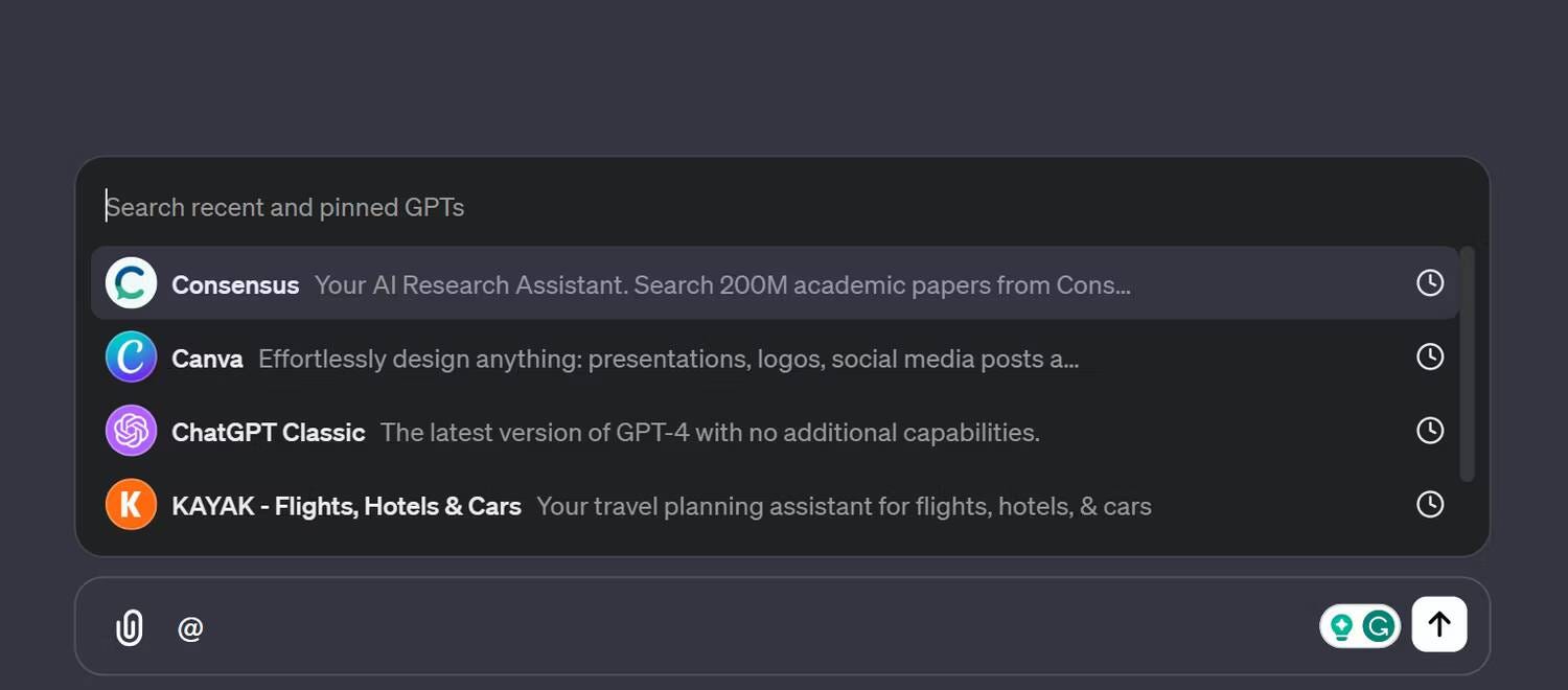 صورة لـ كيفية استخدام “إشارات GPT” لاستدعاء GPTs المُخصصة في أي محادثة ChatGPT | 1VMLWfTxRm-zLwmup7rG8NA-DzTechs