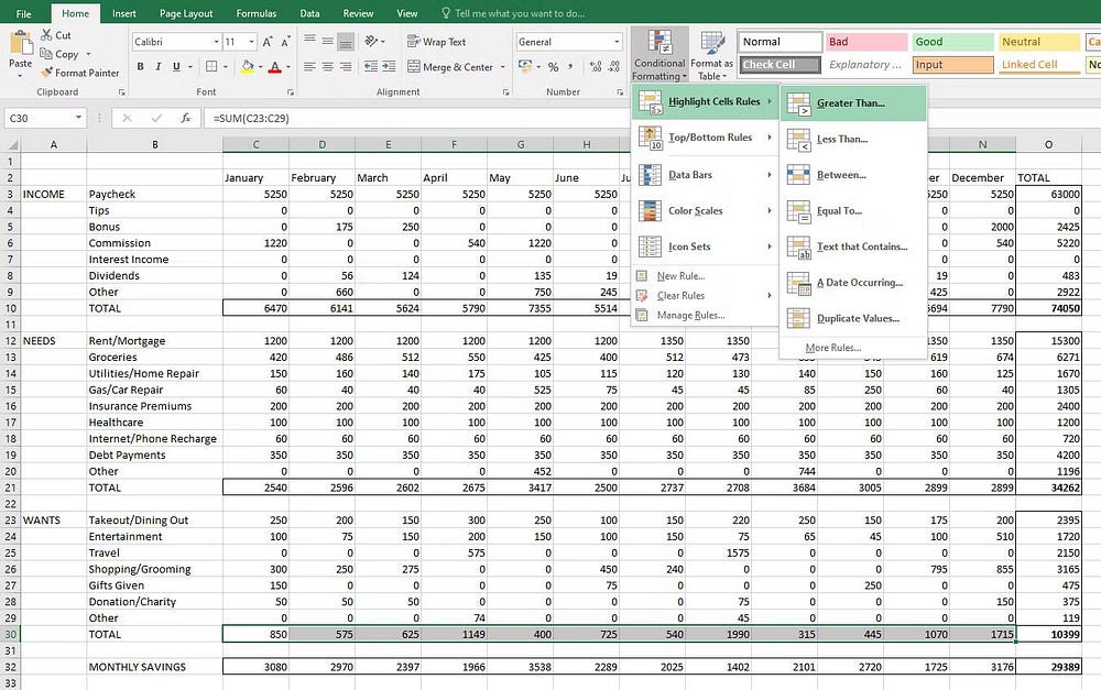 صورة لـ دليل إنشاء وتتبع الميزانية الشخصية باستخدام Excel لفهم نمط إنفاقك | 1YTZG51XTUPkx61e1fb3DVg-DzTechs