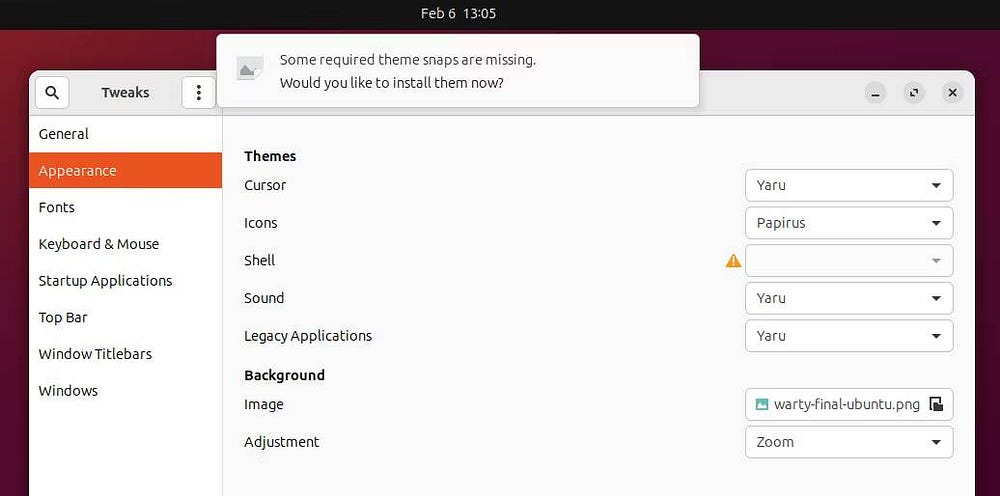 صورة لـ كيفية تغيير سمات Gnome وتخصيصها في Ubuntu | 1oTNt4HrJ7VVtrya-ttx7zw-DzTechs
