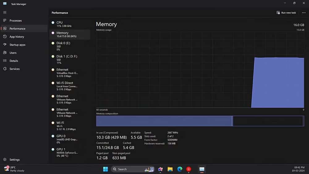 صورة لـ كيفية التحقق من استخدام الذاكرة (RAM) وبطاقة الرسومات (GPU) والمُعالج (CPU) في Windows 11 | 1IfI44PnPOJxaKBe5ElPRWg-DzTechs