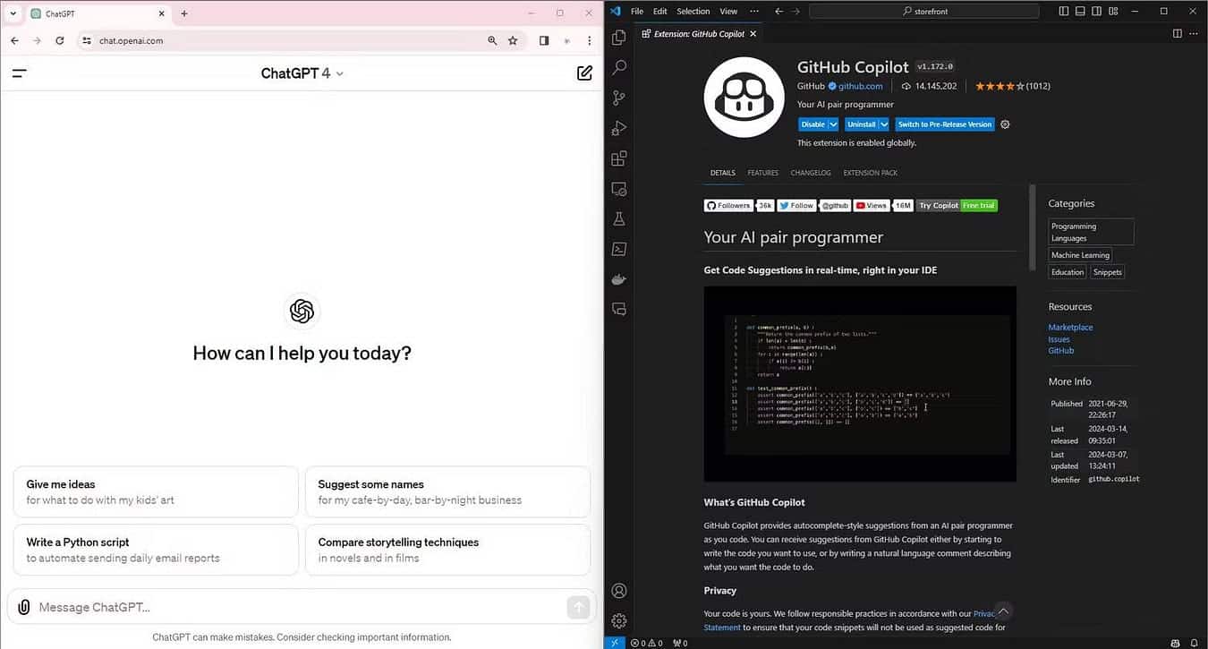 صورة لـ GitHub Copilot أم ChatGPT: أيهما أفضل للمهام البرمجية؟ | 1XyWBTt_MHt3BSbtXB8DhIg-DzTechs