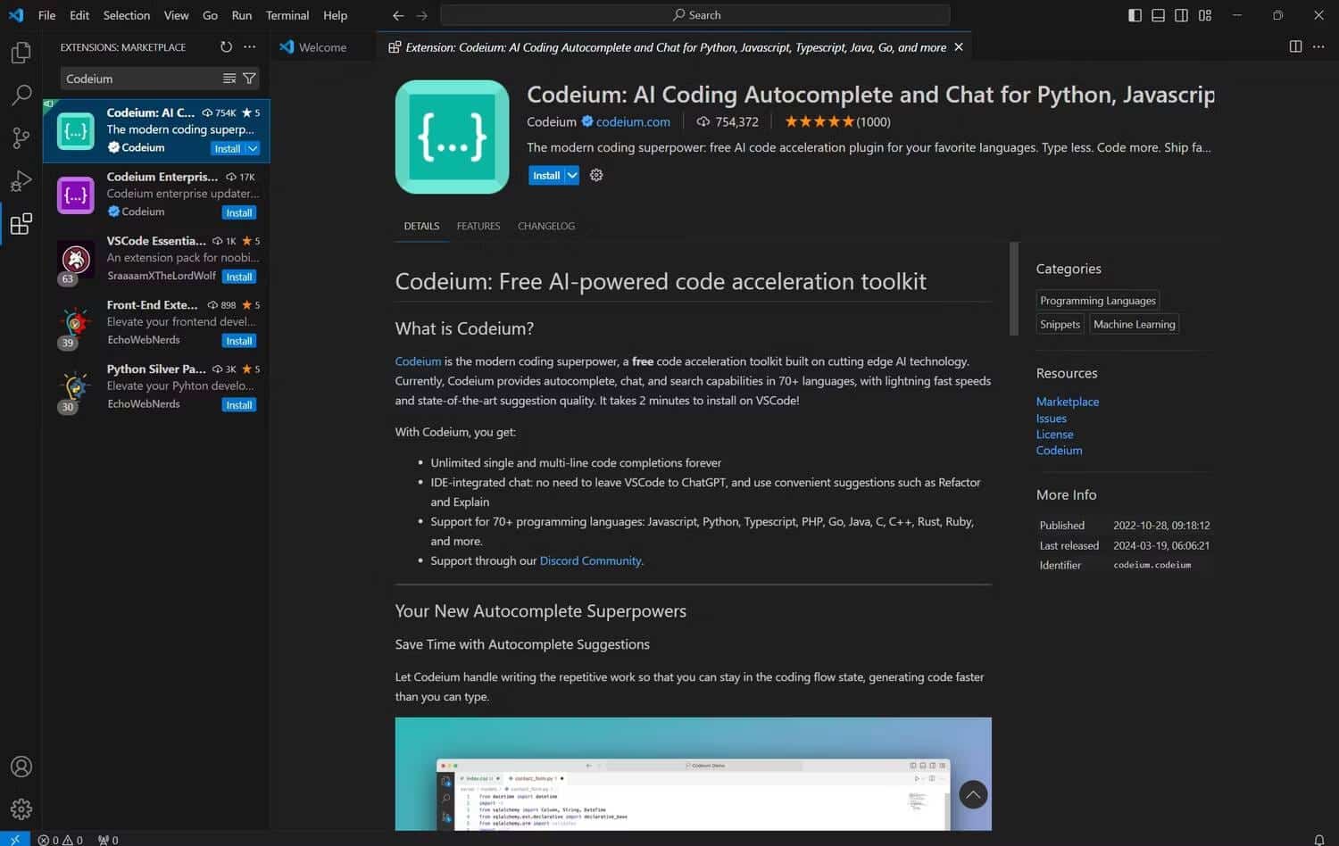صورة لـ نموذج الذكاء الاصطناعي من Codeium يُتيح لأي شخص كتابة التعليمات البرمجية مجانًا | 1mCRNkHrkhlZsBbsR2tqWxw-DzTechs