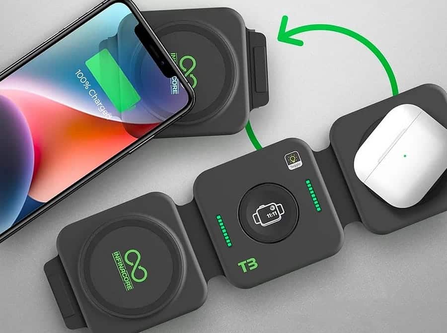 صورة لـ مُراجعة InfinaCore T3: 3-in-1 Wireless Charging Station: محطة الشحن المُخصصة للسفر لمُحبي Apple | 1xkHNKN661PNH8hNwf2y-gA-DzTechs