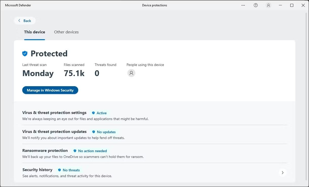صورة لـ هل تعلم أنَّ هناك تطبيقين مُختلفين لـ Microsoft Defender؟ | 16pIu0zzzBuNrQcR1UqJMDw-DzTechs