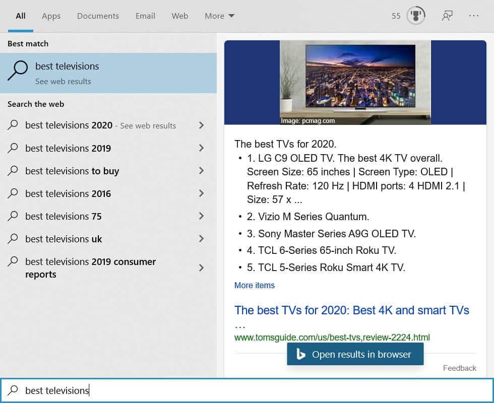 نتائج بحث فارغة في قائمة ابدأ