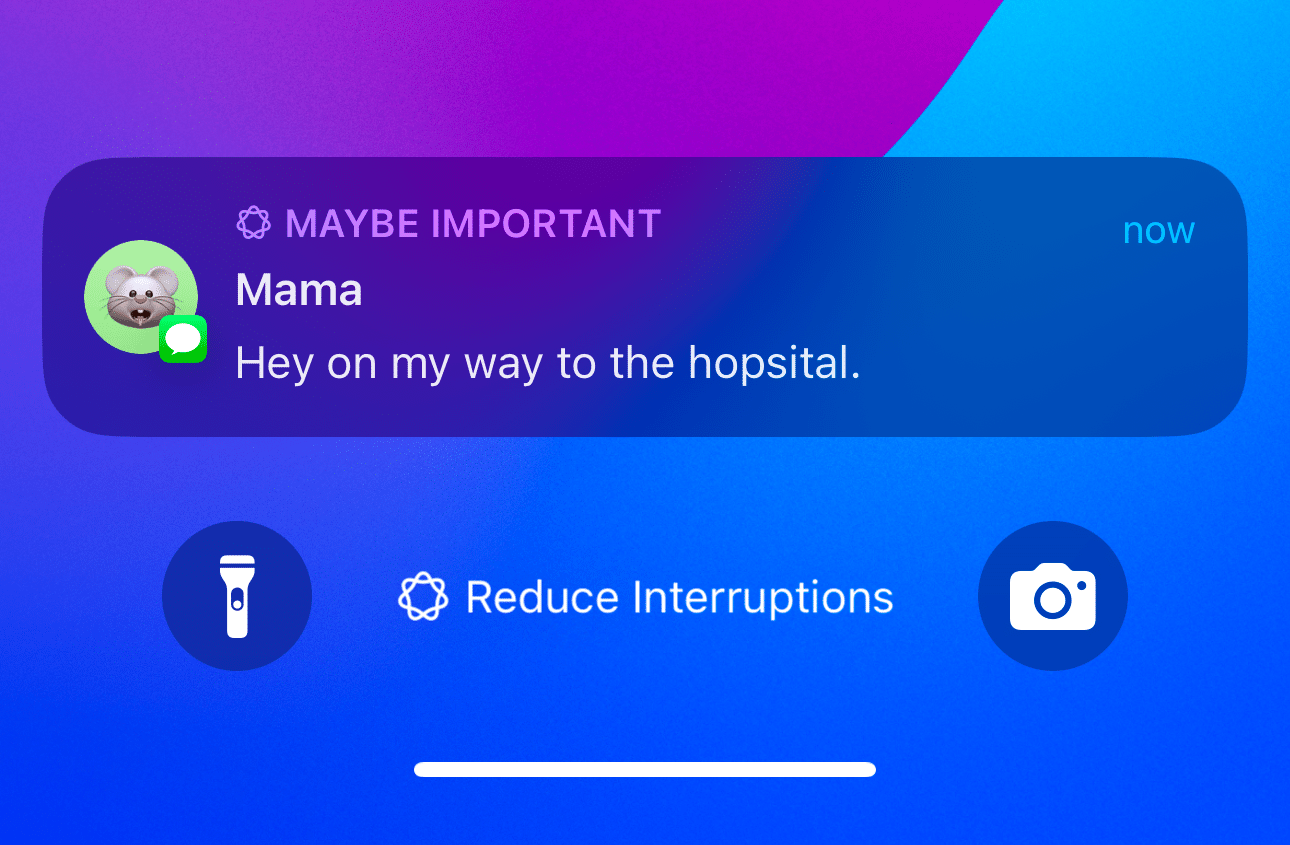 إشعار ربما يكون مهماً على iPhone