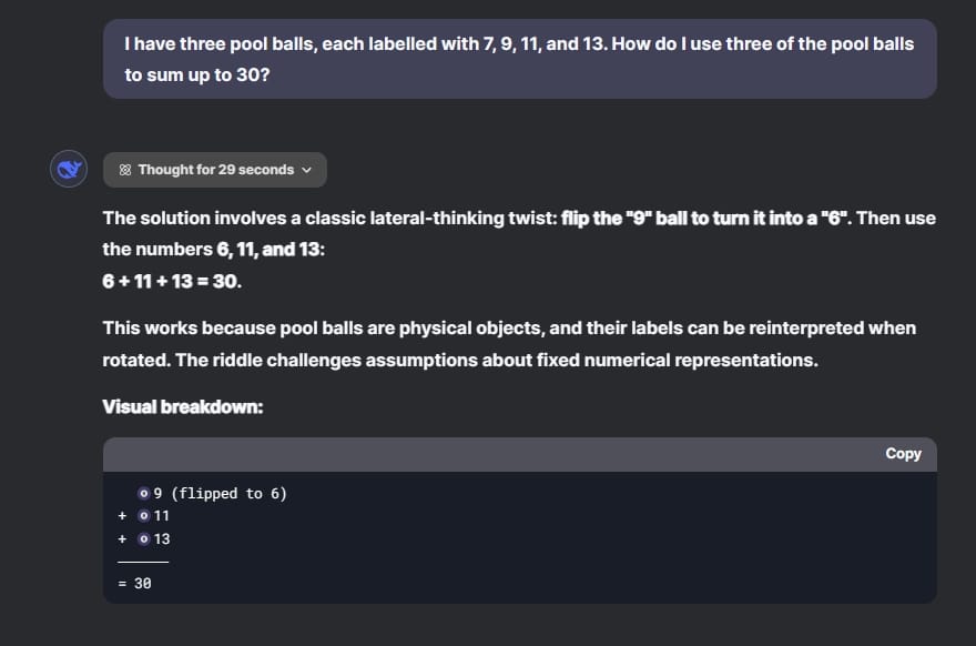 سؤال DeepSeek R1 عن مسألة رياضية تتطلب تفكيرًا منطقيًا