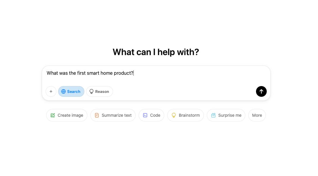The ChatGPT search screen for logged out users.