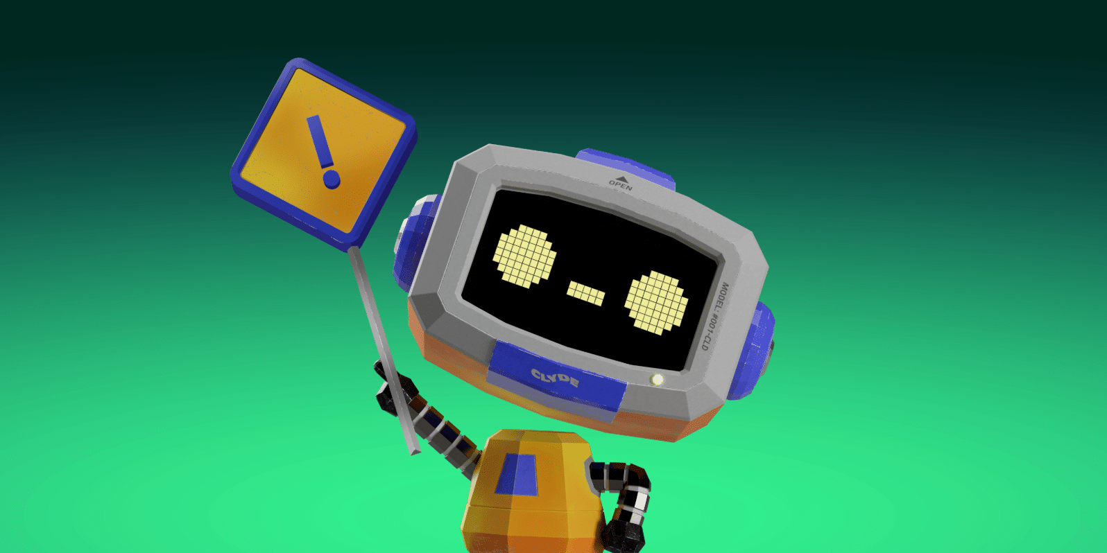 تميمة روبوت Discord تحمل لافتة أمان