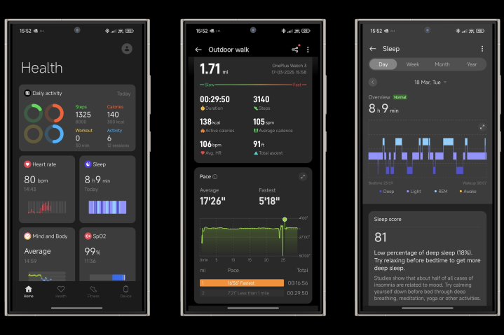 لقطات شاشة من تطبيق OHealth.