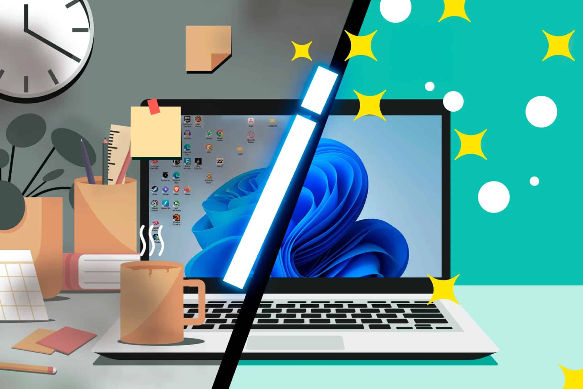 windows 11 getting cleaned up with a magic wand