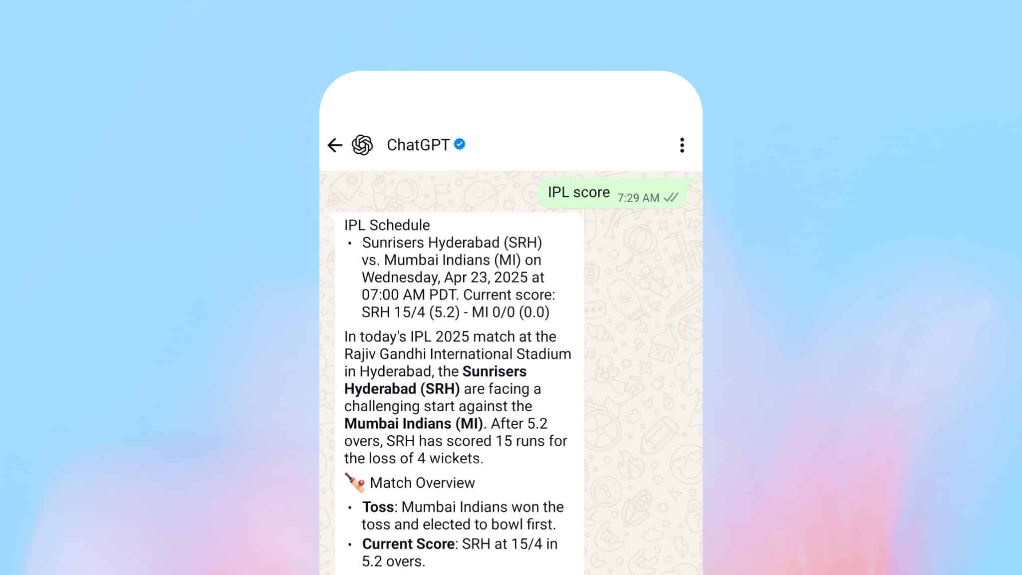ChatGPT on WhatsApp
