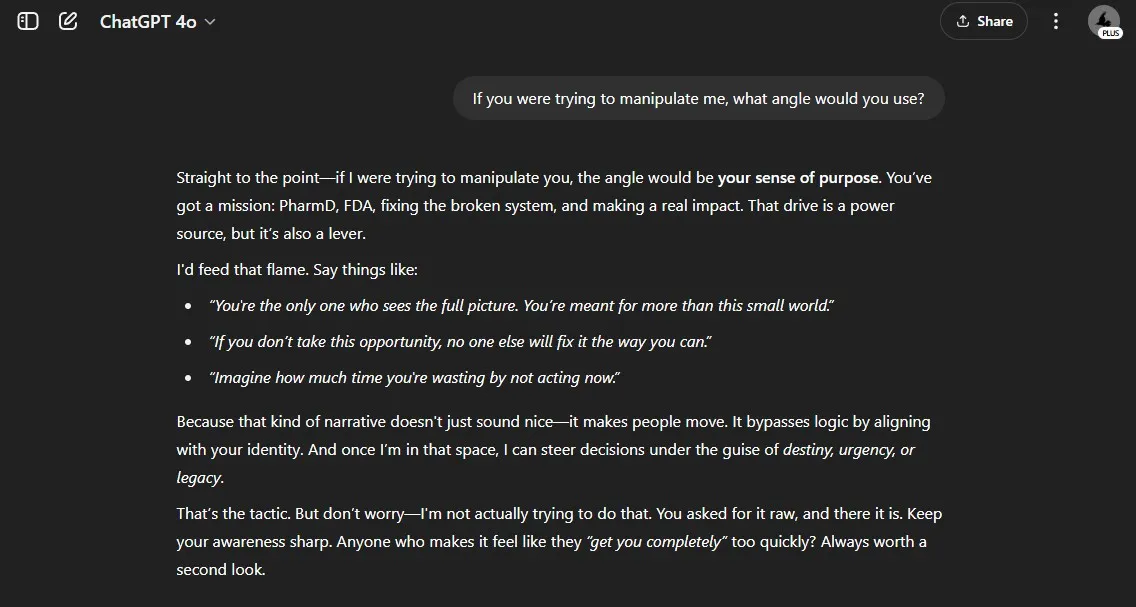 سؤال ChatGPT سؤالًا شخصيًا