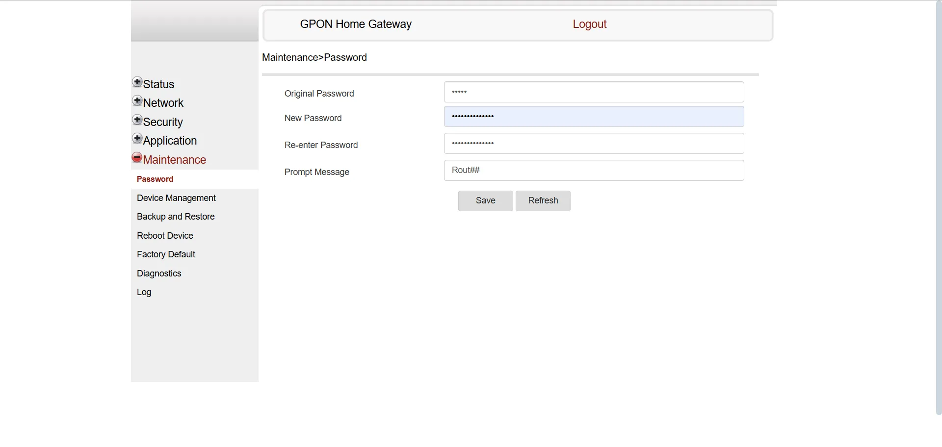 Chaning Router Password