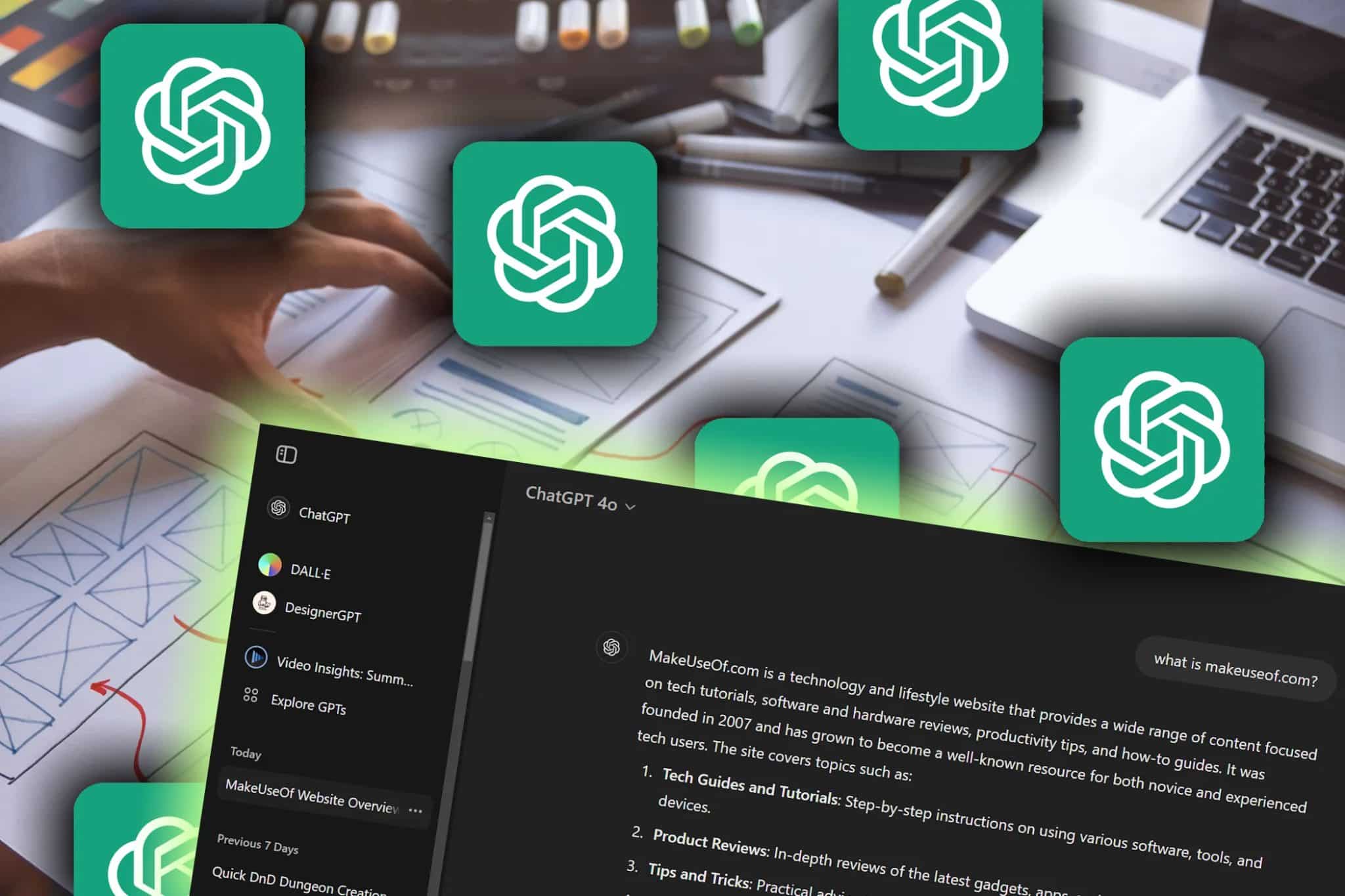 chatgpt user experience design elements with openai logos