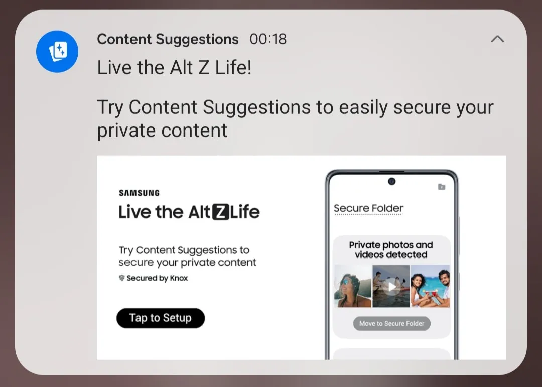 اقتراحات المحتوى على Samsung