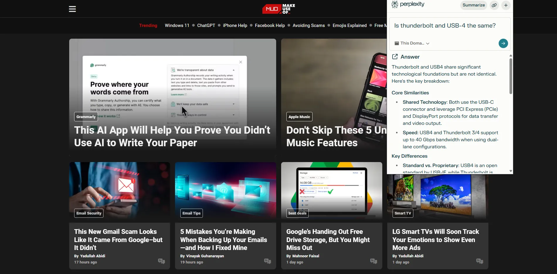 بحث سريع باستخدام Perplexity