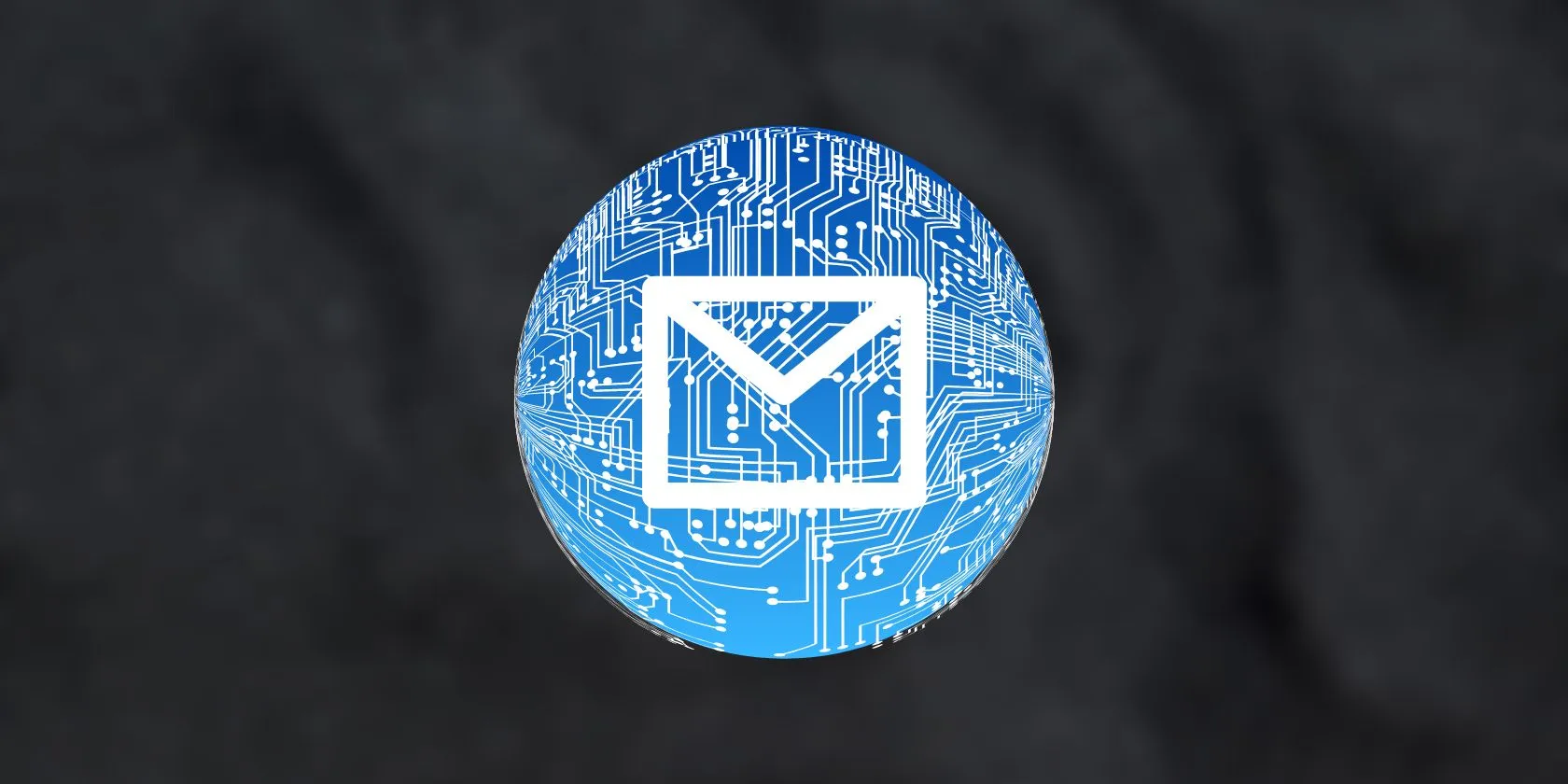 Encrypted email symbol seen on black background